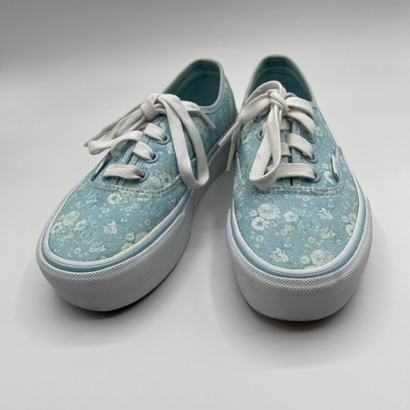 Vans Women's Light Blue Floral Sneakers - Picture 2 of 6